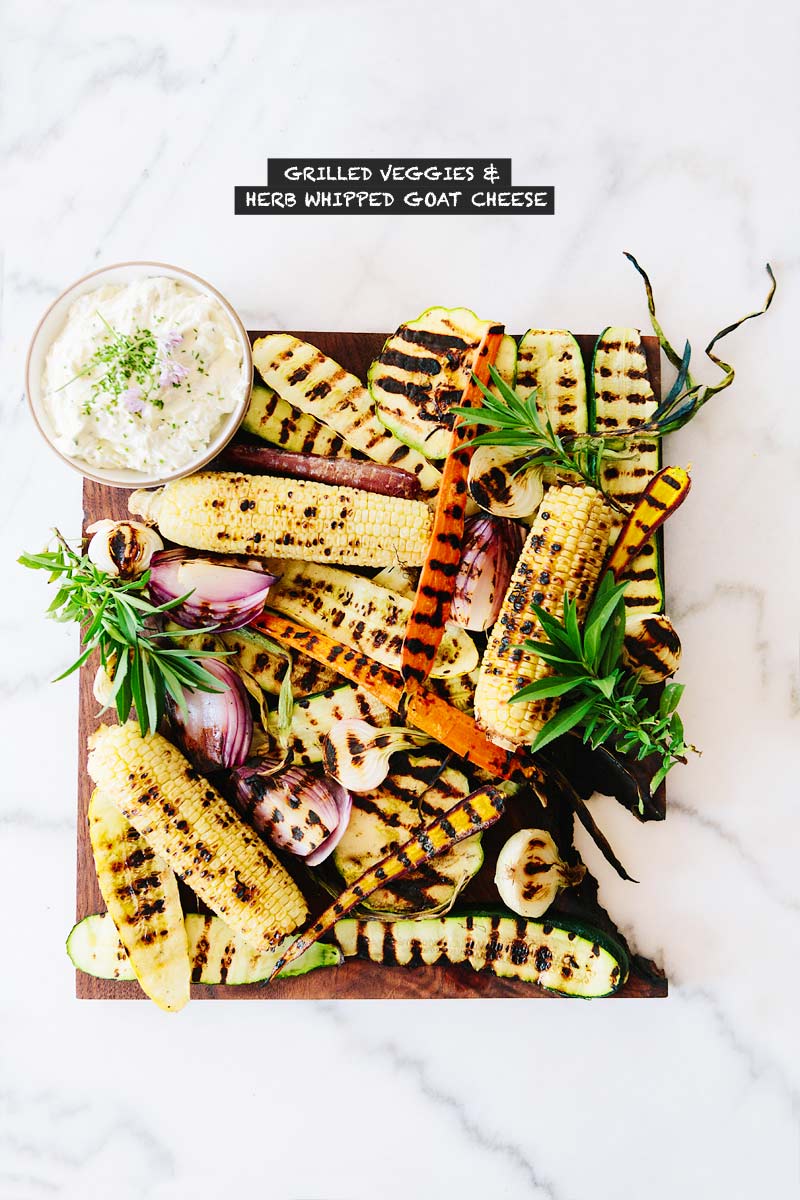 Grilled Veggies & Herb Whipped Goat Cheese