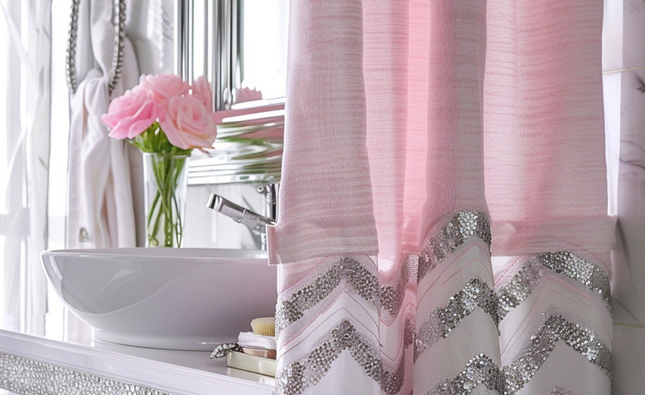 Chenille_Chevron_Shower_Curtain