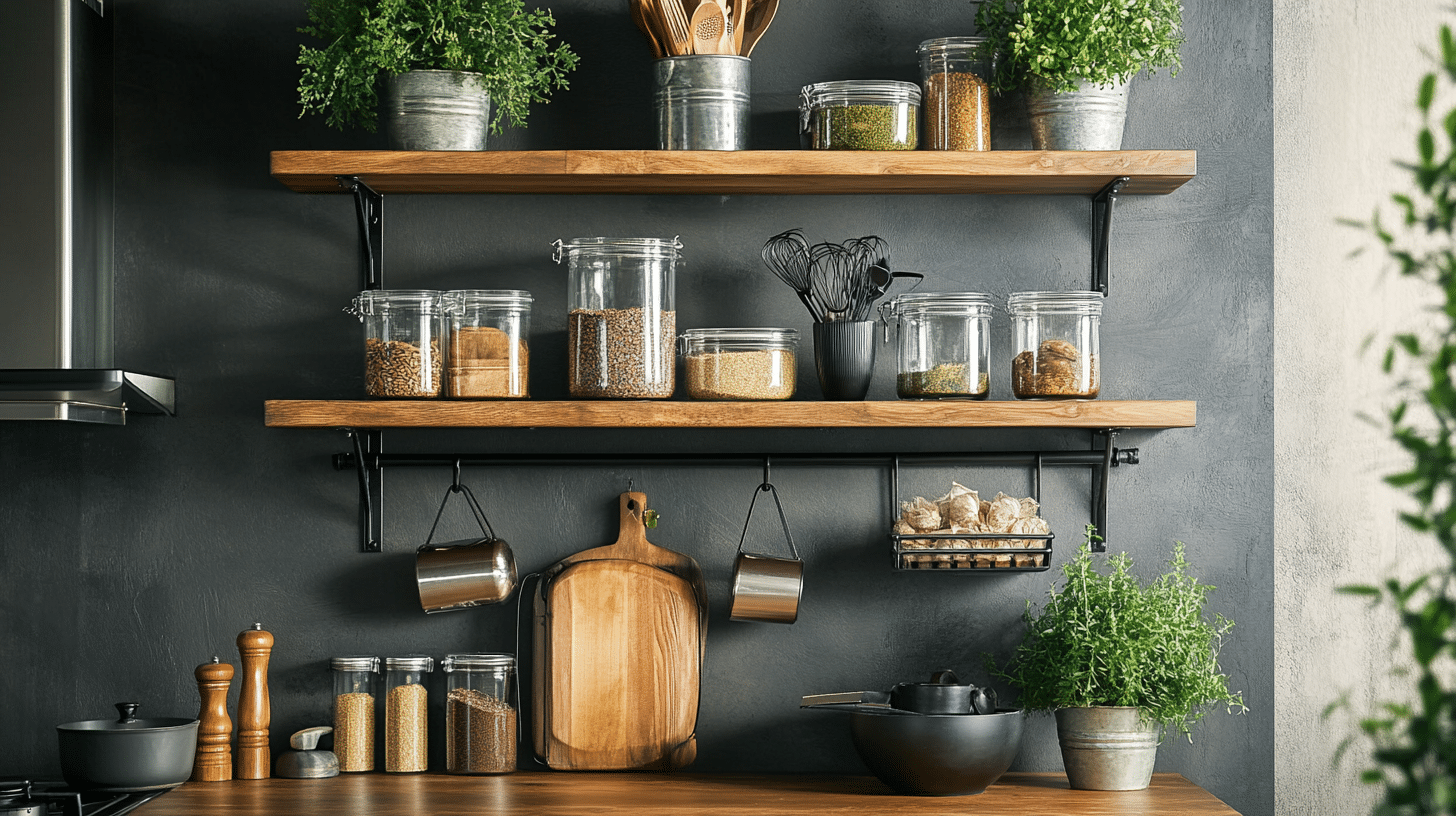 Metal_Kitchen_Floating_Shelves_with_Wood_Cabinetry