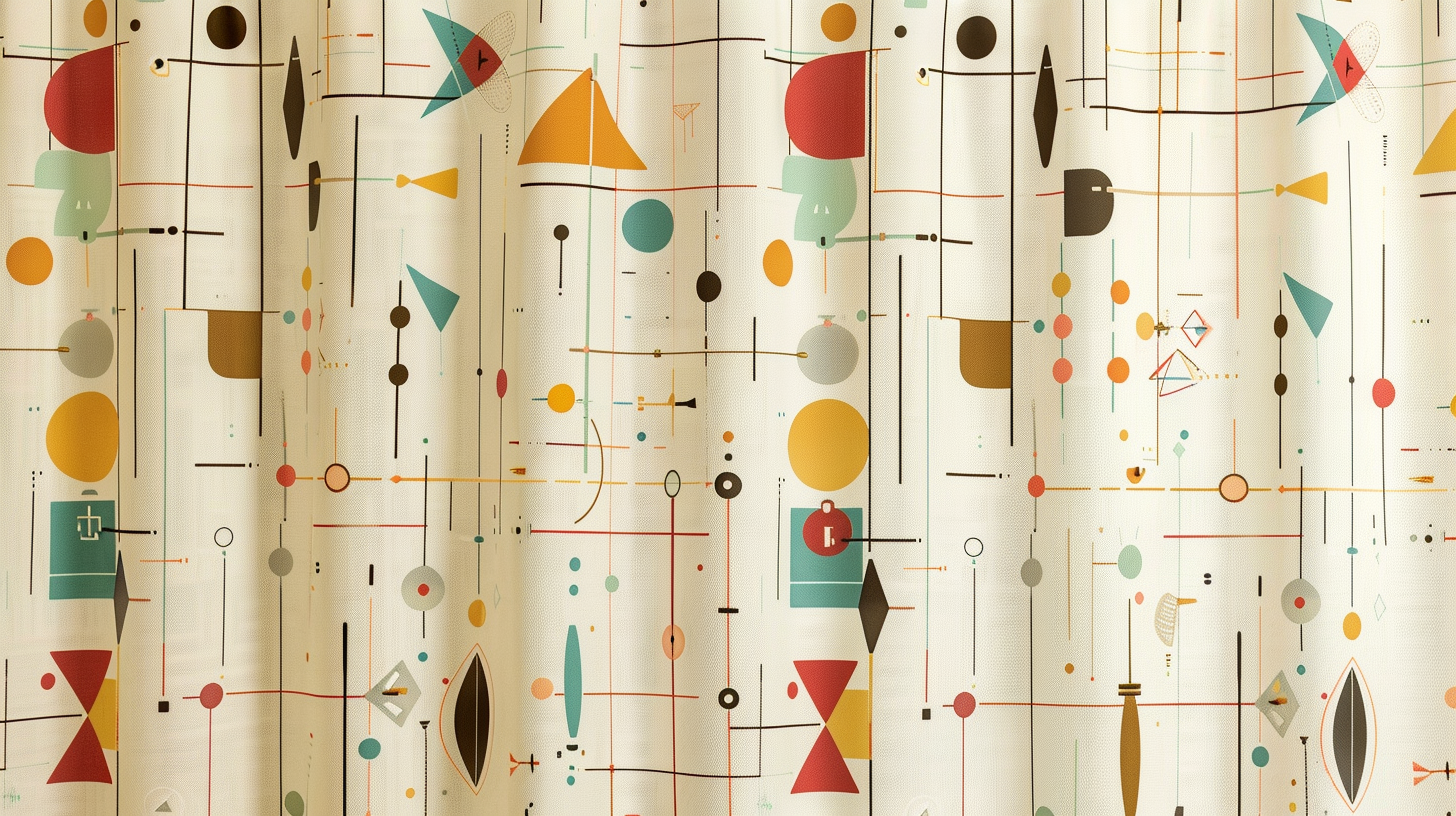 Mid-Century_Modern_Retro_Geometric_Shower_Curtain