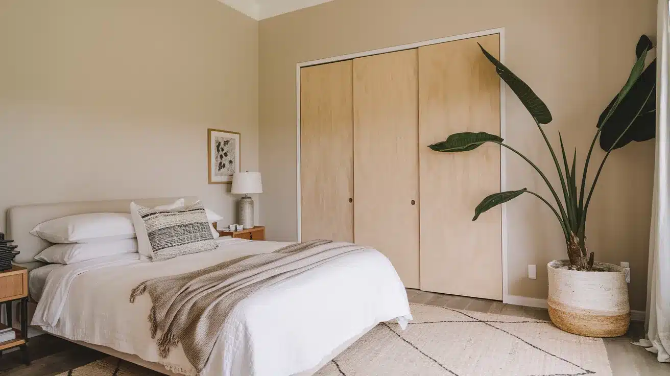 Minimalist_Japandi_Bedroom_With_Plywood_Doors