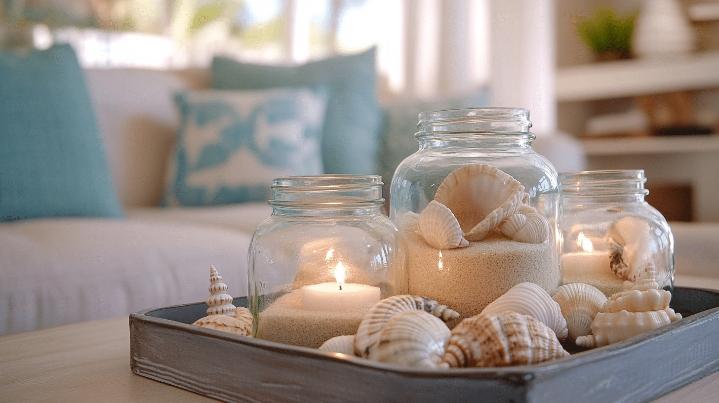 Seashell_and_Sand-Filled_Mason_Jars