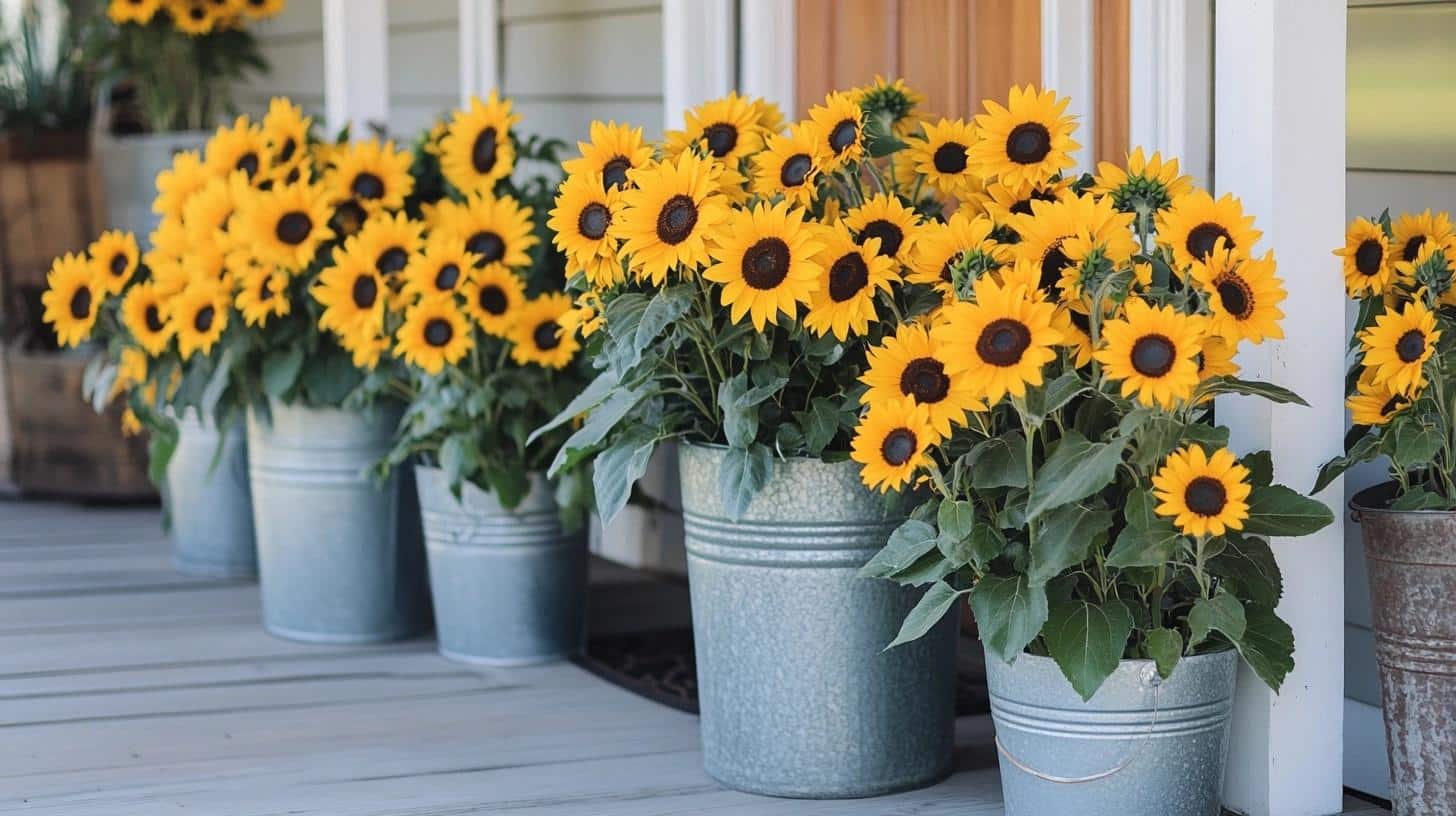 Sunflower_Bouquets_in_Galvanized_Buckets