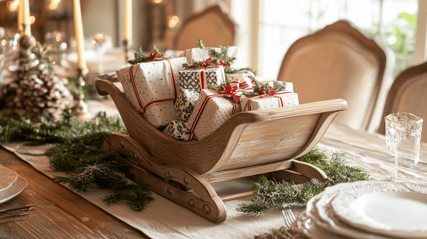 Wooden_Sleigh_Filled_with_Wrapped_Gifts