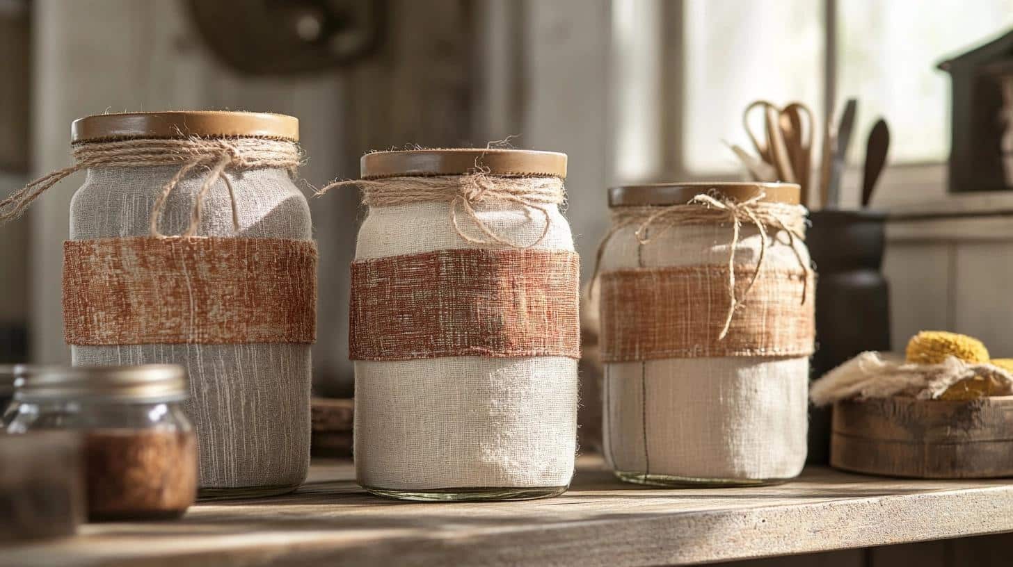 Decorative_Fabric_Wrapped_Mason_Jars