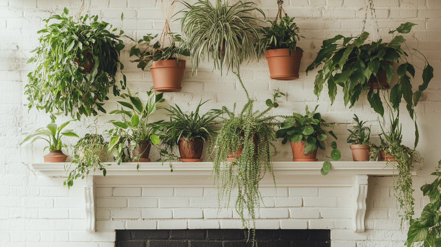 Hanging_plants_around_the_mantel