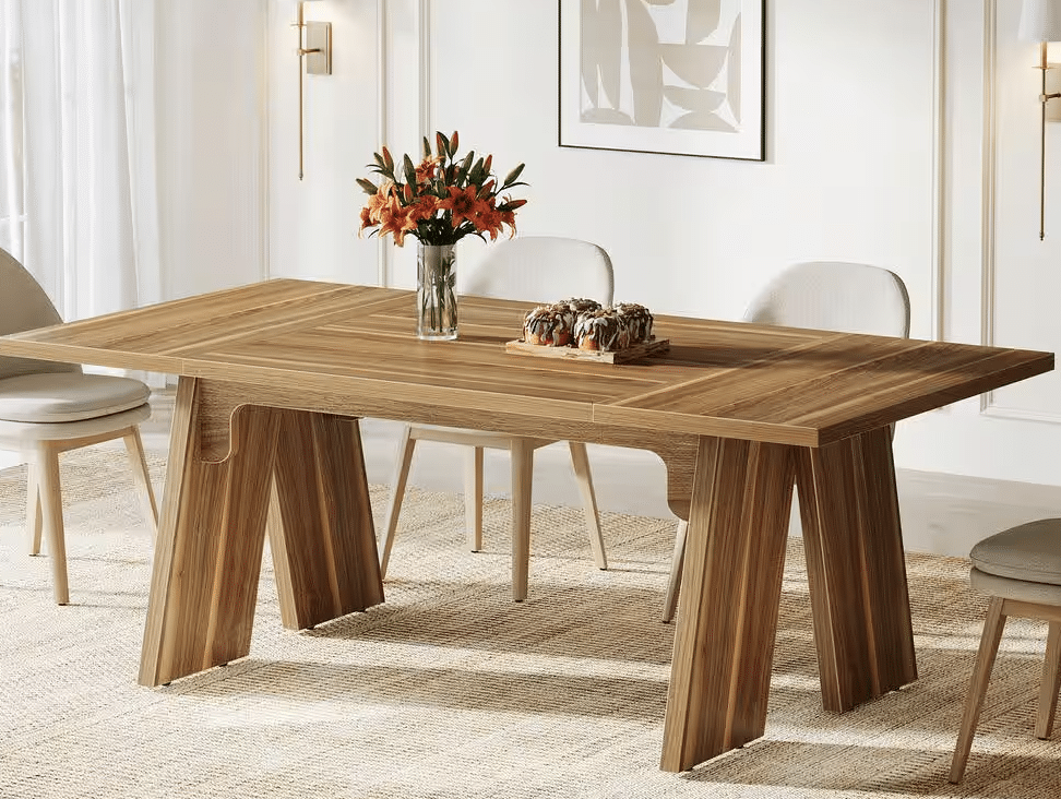 Sealey_Farmhouse_Brown_Wood_Trestle_Dining_Table