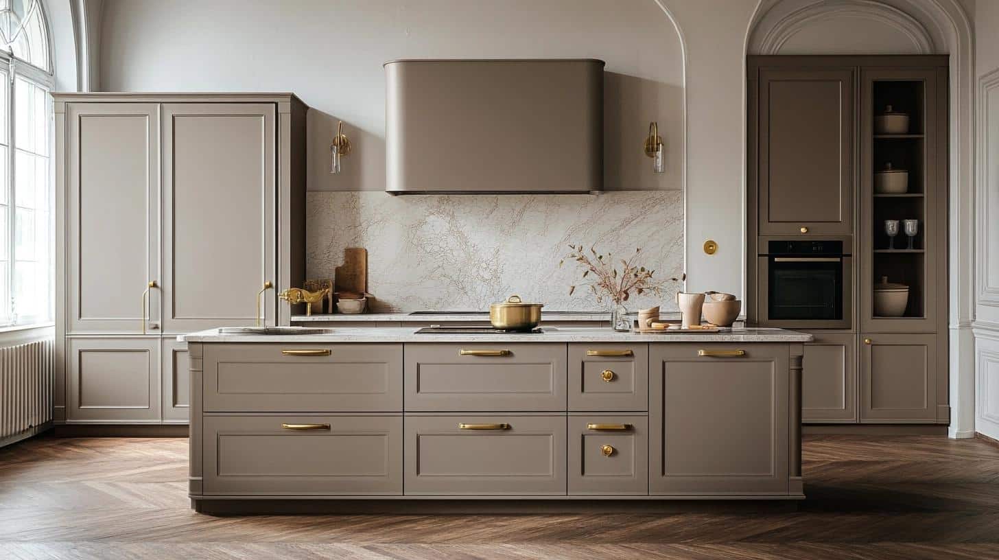 Taupe_Cabinets_with_Brass_Hardware