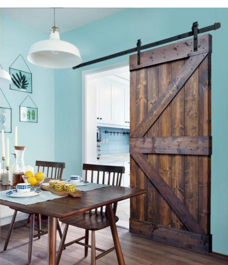 Simple With a Classic Walnut Barn Door