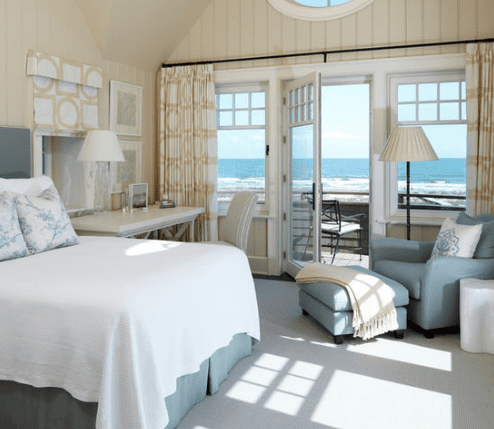big Windows beach themed bedroom 