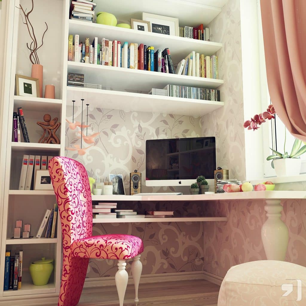 feminine bedroom scheme pink and gray decor