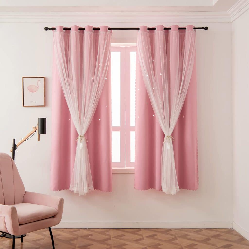 pink curtains 