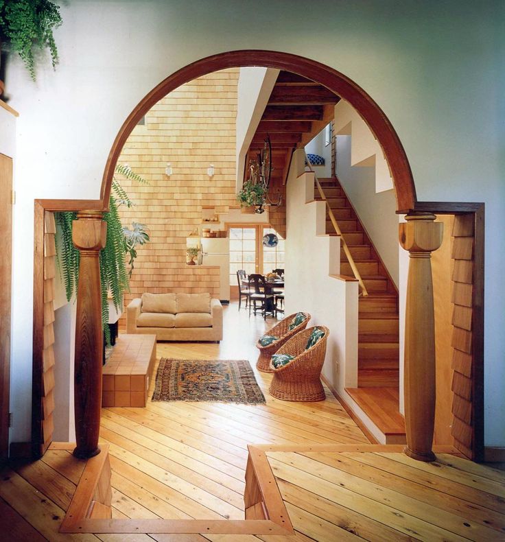 living room contemporary arches