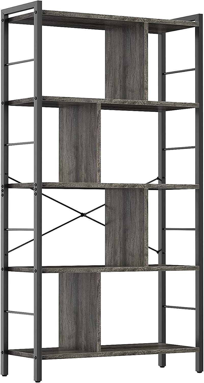 Modern Bookcase Wood Metal Frame