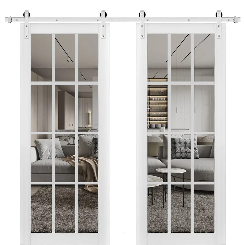 Emulate theLook of French Doors With French style Barn Doors