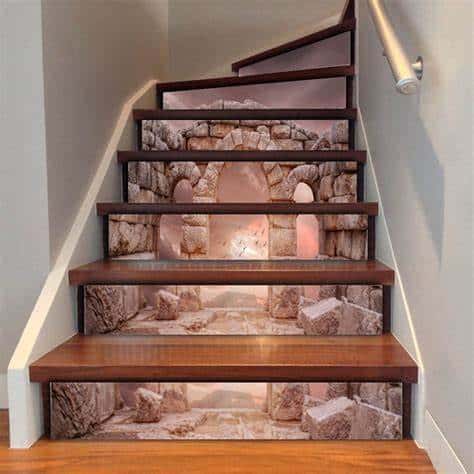 Adhesive stair tiles