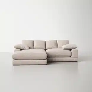 All Modern Breanna Polyester Blend Stationary Sofa & Chaise Sectional