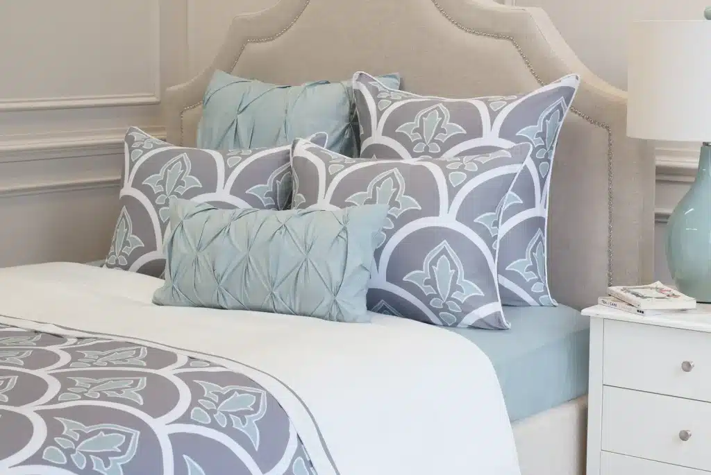 Solid Square Shams and Pattern Pillows