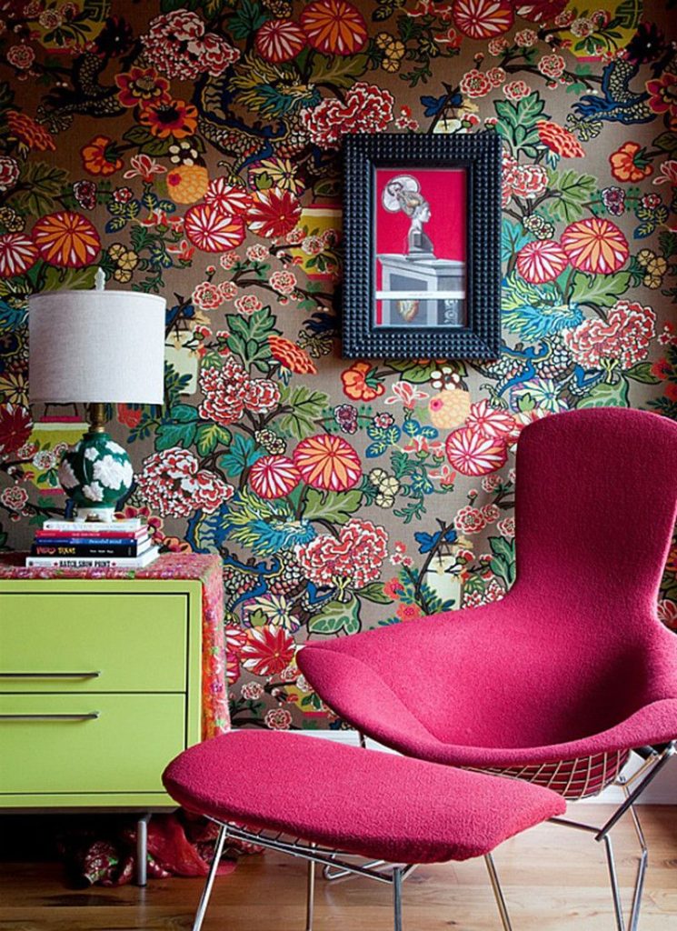 Eclectic floral wallpaper