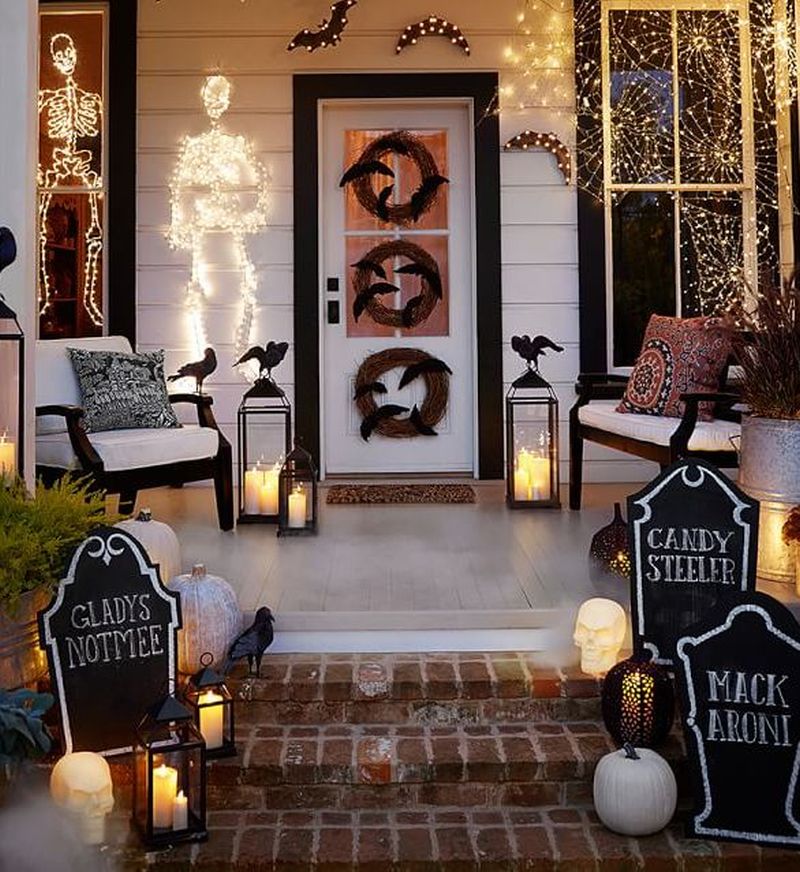 Halloween front door light decoration