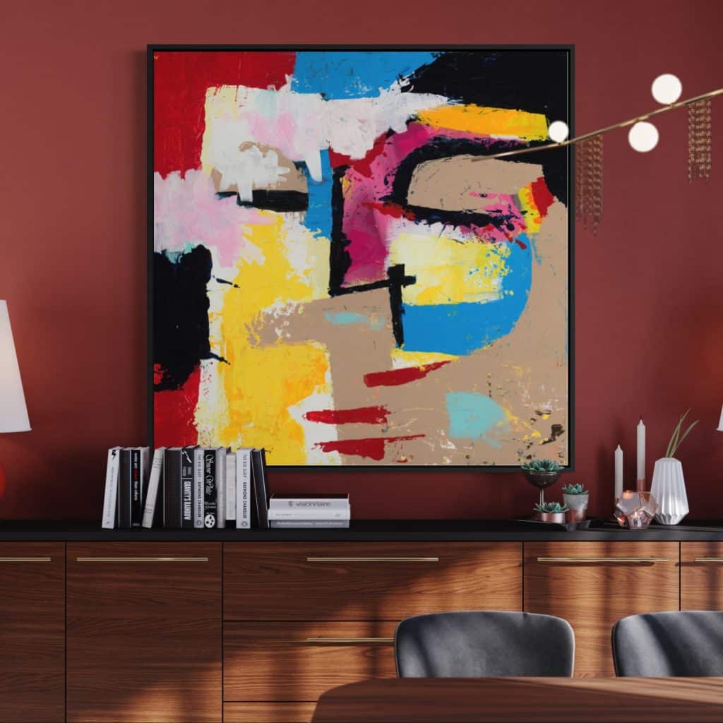 Modern Art Painting Print Canvas Wall Art Face Abstract Fine Art Print ron deri colorful abstract face bart