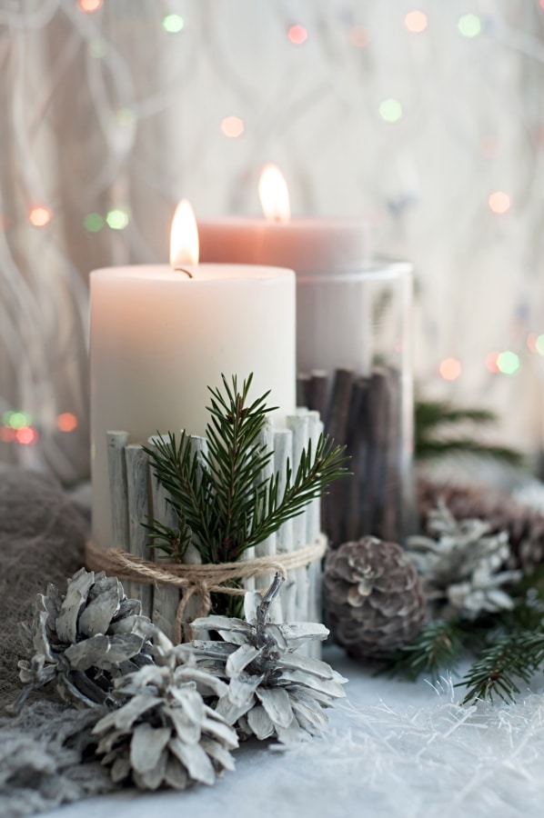 White Christmas Candles