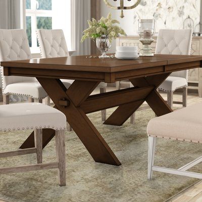 butterfly leaf trestle dining table 