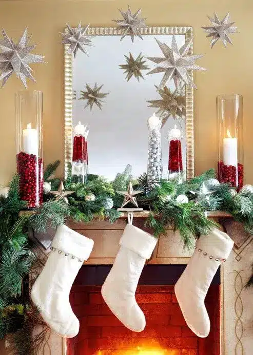christmas stockings and ideas to use them for decor