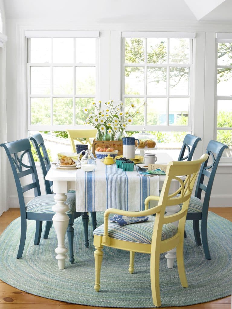 dining room decorating ideas blue yellow