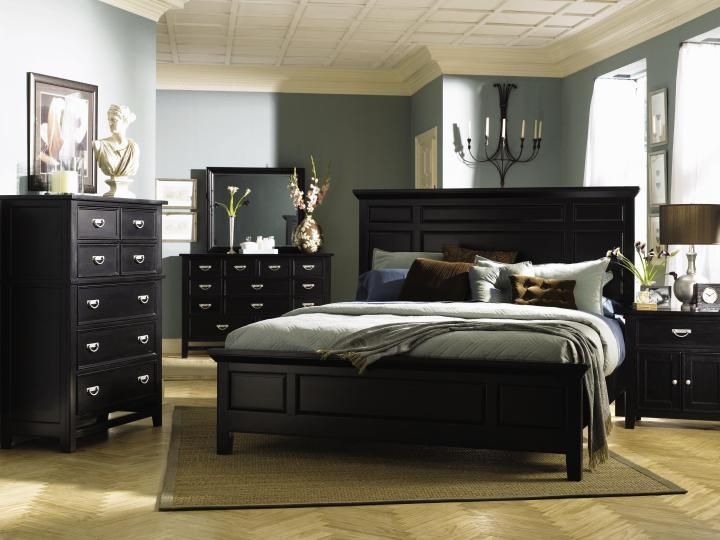 furniture with black walls
