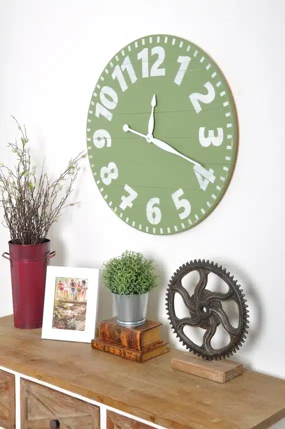 Sage green wall clock