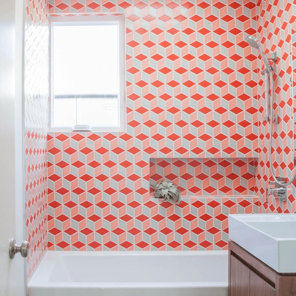 Reddish Hues With a White Background tiles