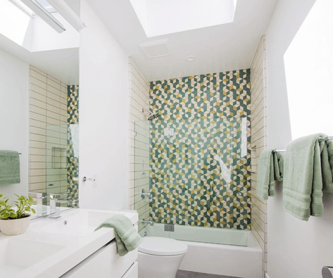 olive-colored greenish tiles