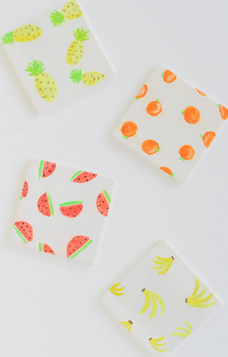 DIY Watercolor Fruit Coaster