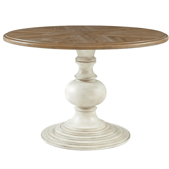 Brandi Farmhouse Round Pedestal Dining Table