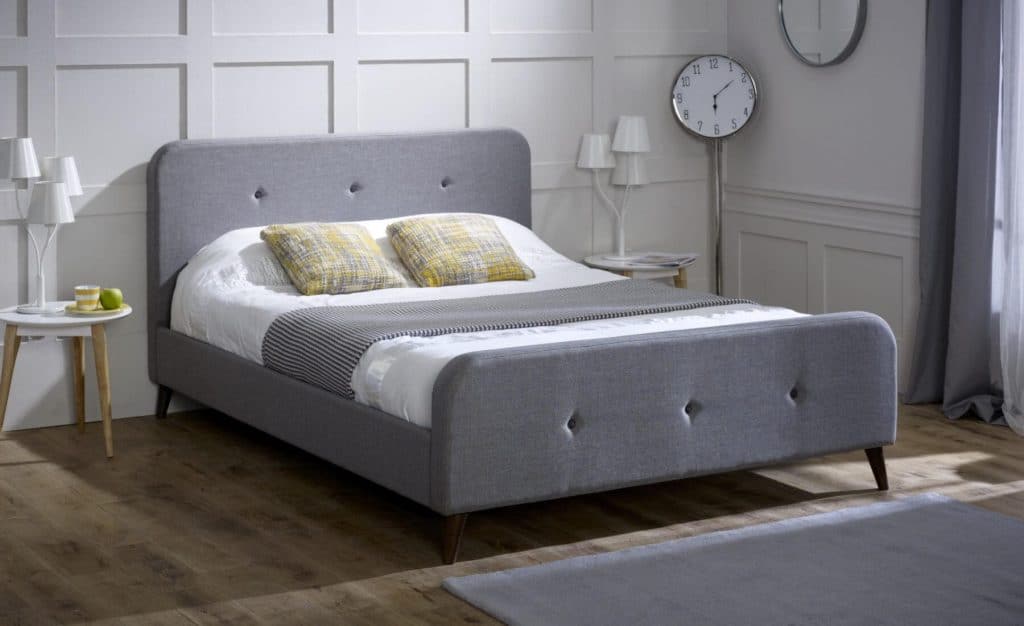 Scandinavian Gray Fabric Bed 
