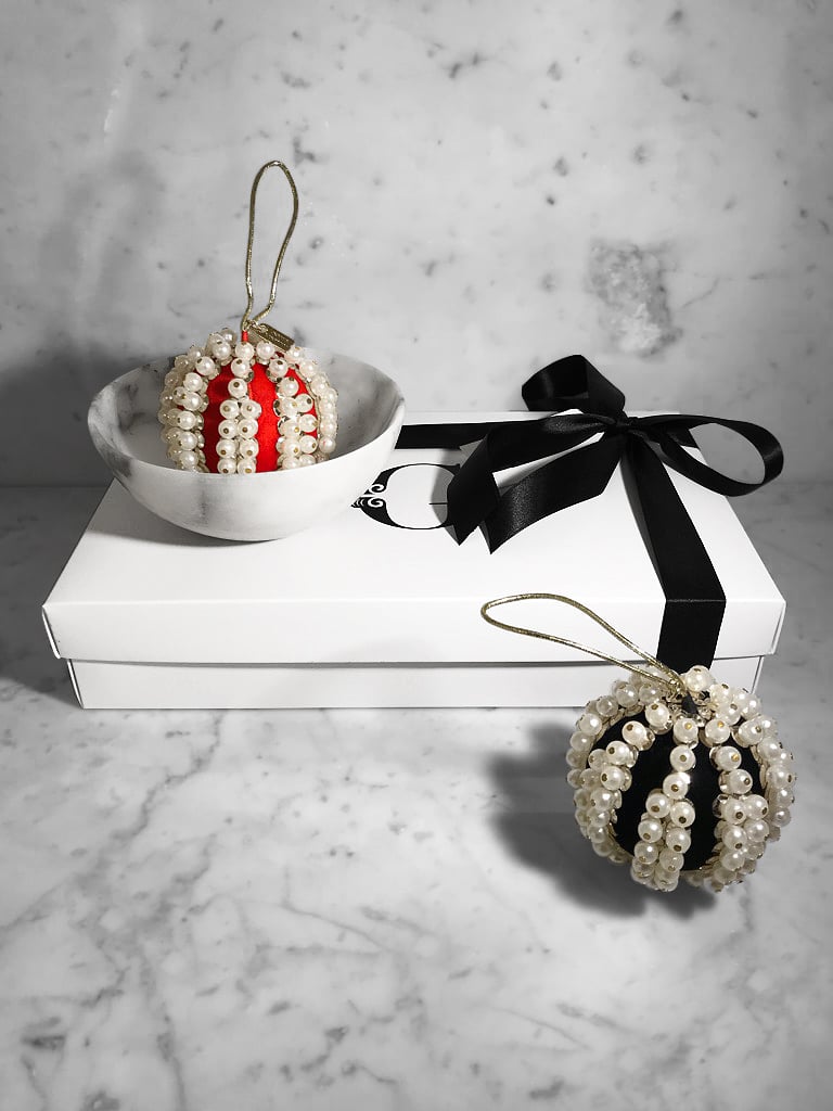 Pearl and Velvet Ball Ornament 
