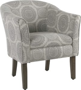 Grey Barrel shaped accent chair