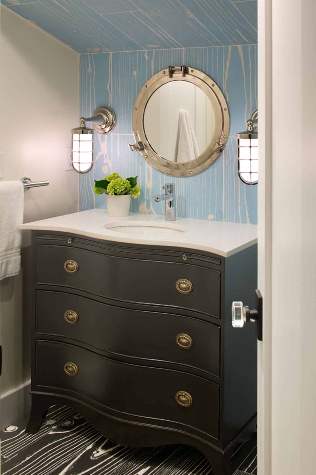 Powder room nautical touch