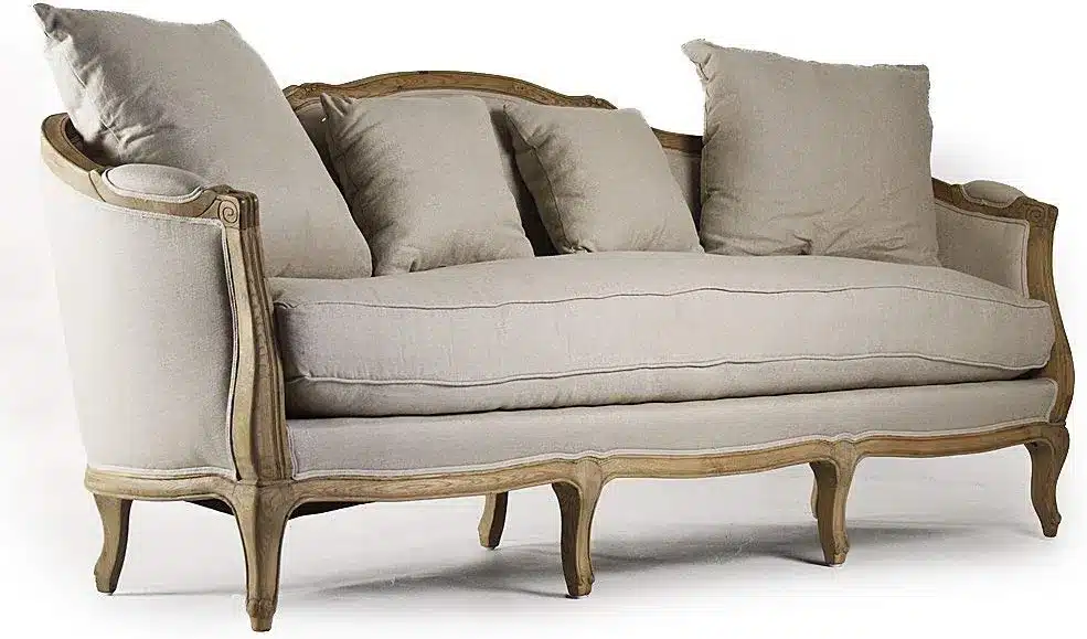 carved frame french country sofa 