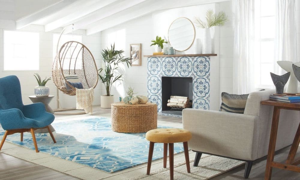 Indoor House Plants for Modern Coastal Feel in living room 