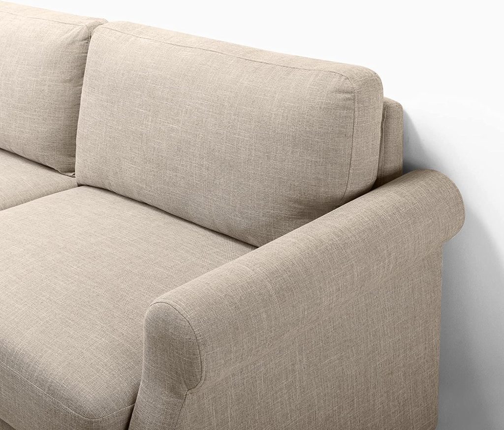 a slouchy beige couch for the living room