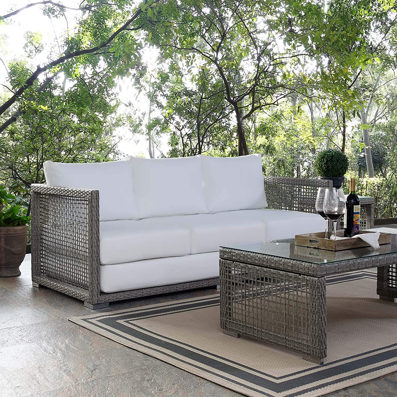 rattan couch 