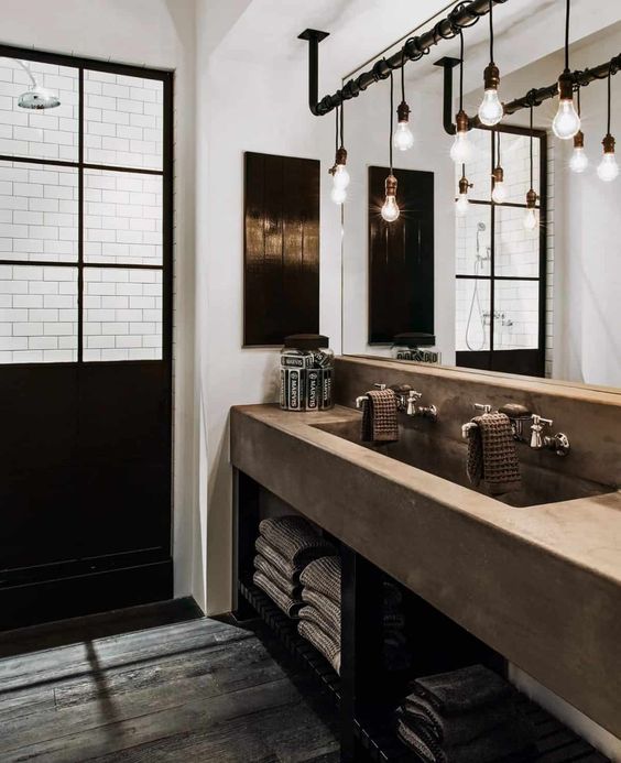 A Touch of Black industrial bathroom