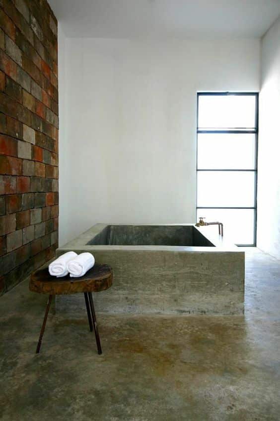 Concrete Bathtub industrial bathroom
