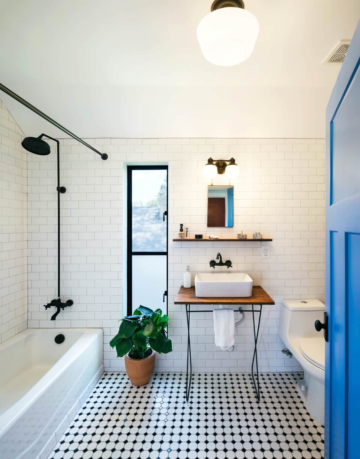 Go, Black and White industrial bathroom