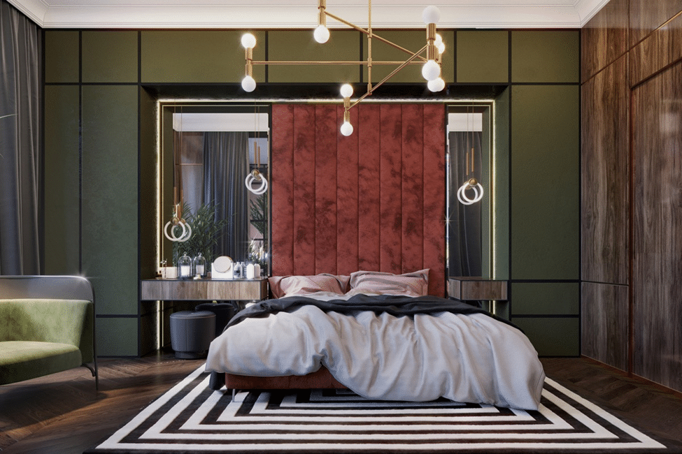 Green, Spacious Bedroom