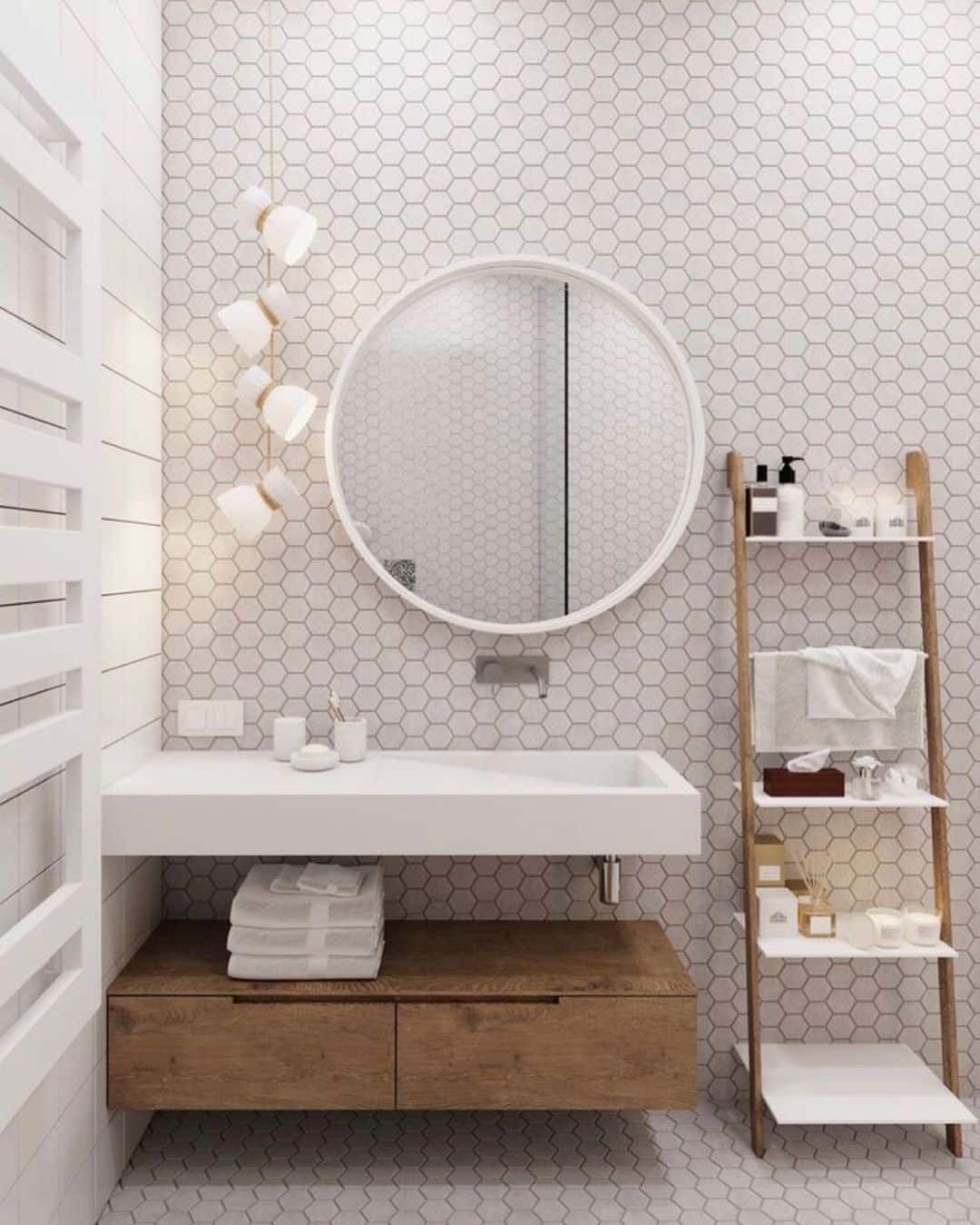 Honeycomb Tiles Scandinavian bathroom