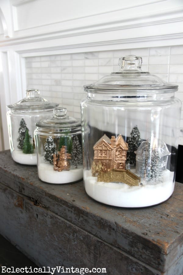 Make Snow Village Jars