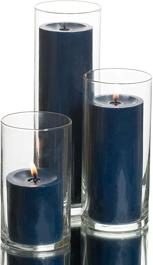 Navy blue candle